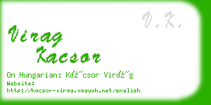 virag kacsor business card